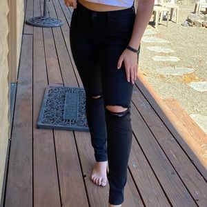 Hudson Black Ripped Skinny Jeans